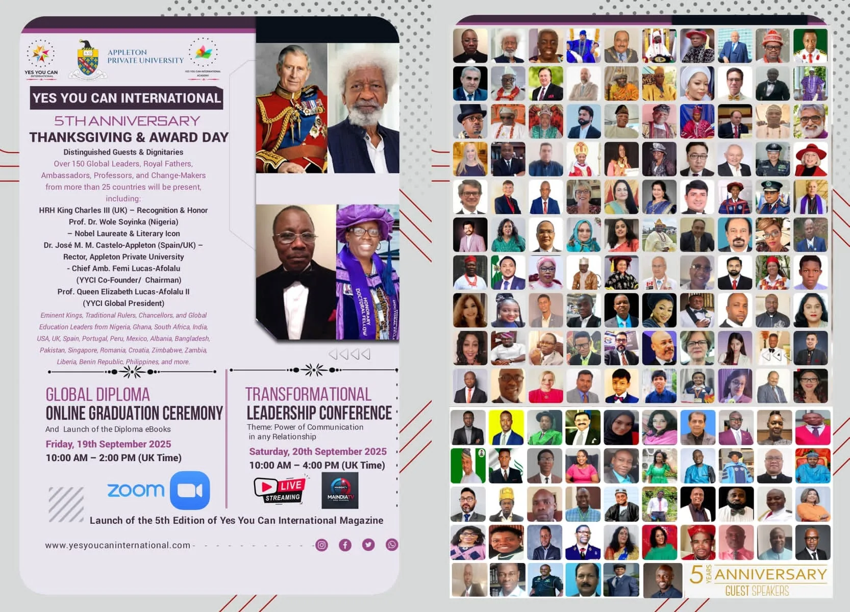 Yes You Can International 5th Anniversary, Thanksgiving and Award Day